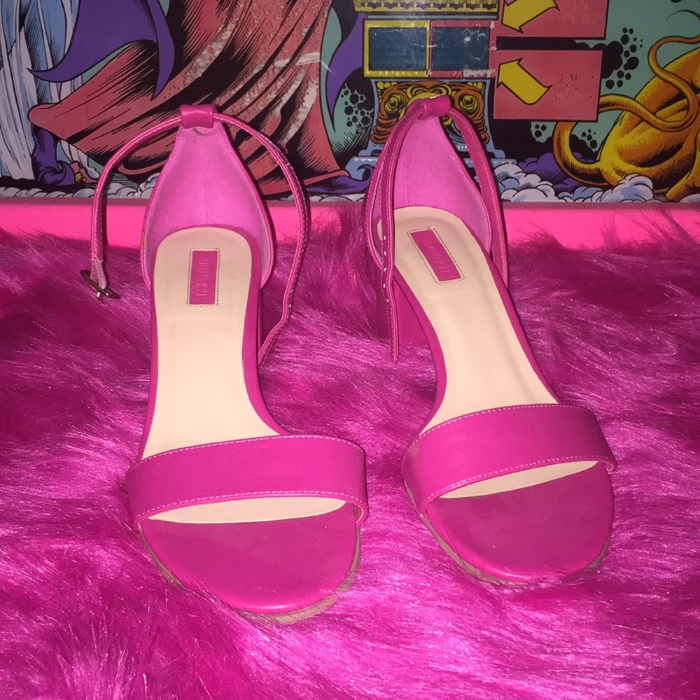 Hot Pink Block Heels